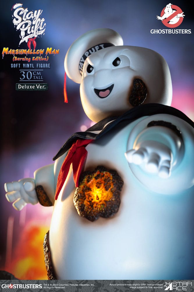 Ghostbusters statuette Soft Vinyl Stay Puft Marshmallow Man Burnign Edition Deluxe Version 30 cm