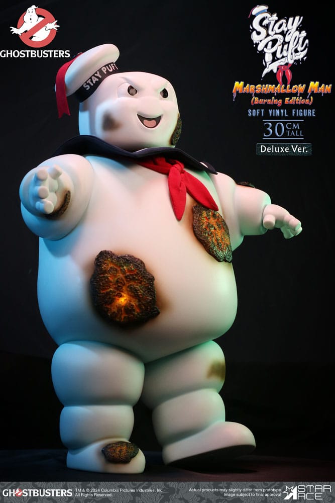 Ghostbusters statuette Soft Vinyl Stay Puft Marshmallow Man Burnign Edition Deluxe Version 30 cm