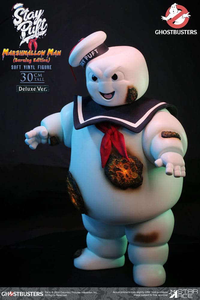 Ghostbusters statuette Soft Vinyl Stay Puft Marshmallow Man Burnign Edition Deluxe Version 30 cm