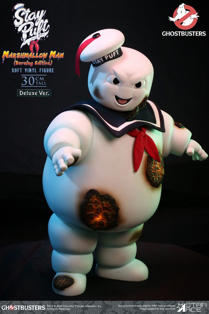 Ghostbusters statuette Soft Vinyl Stay Puft Marshmallow Man Burnign Edition Deluxe Version 30 cm