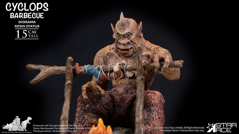 Ray Harryhausen statuette 1/8 Cyclops Barbecue Scene 17 cm
