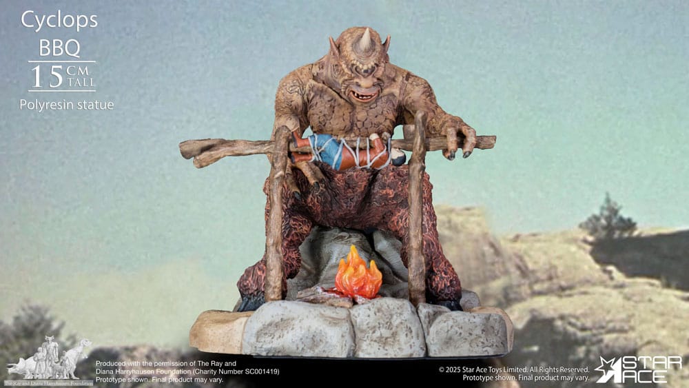 Ray Harryhausen statuette 1/8 Cyclops Barbecue Scene 17 cm