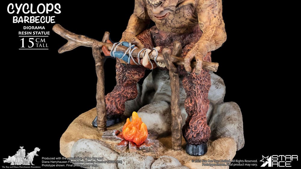 Ray Harryhausen statuette 1/8 Cyclops Barbecue Scene 17 cm
