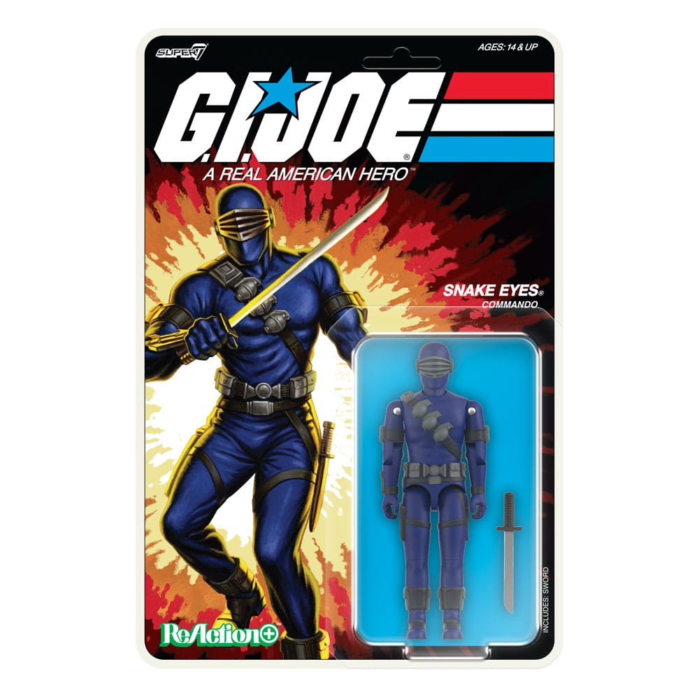 GI Joe Wave 3 figurine ReAction+ Snake Eyes (Cartoon) 10 cm
