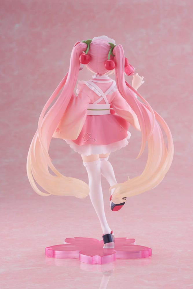 Hatsune Miku statuette PVC Newley Written Sakura Miku Japanese Cafe Ver. Reissue 18 cm