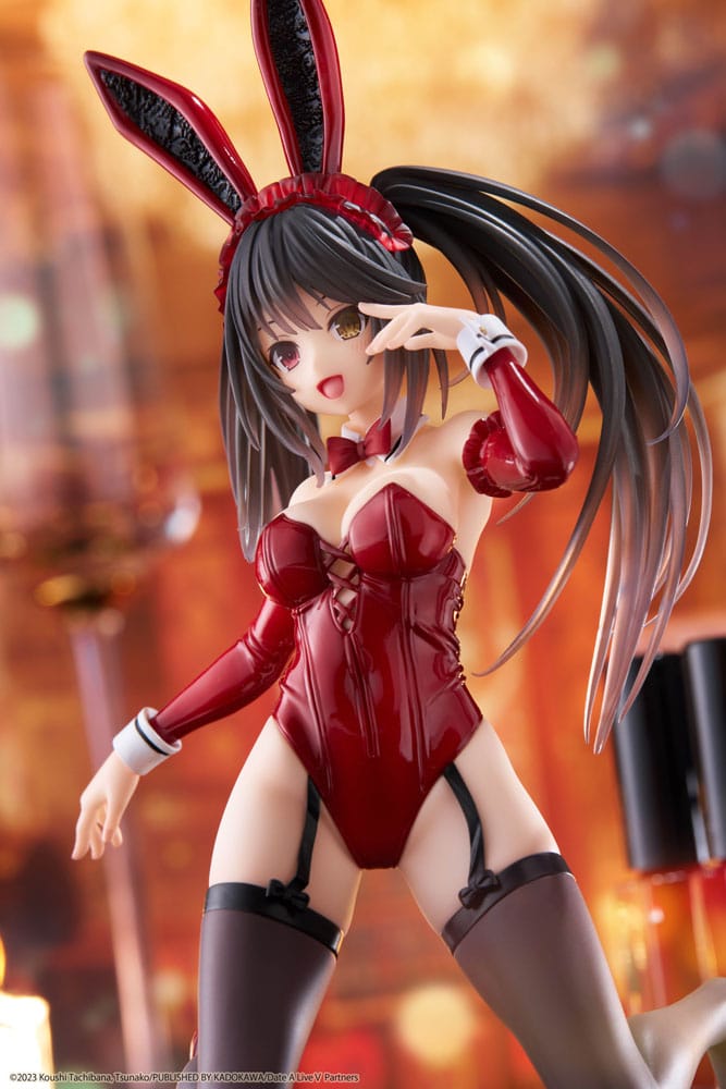 Date A Live V statuette PVC Desktop Cute Figure Kurumi Tokisaki Bunny Ver. 13 cm