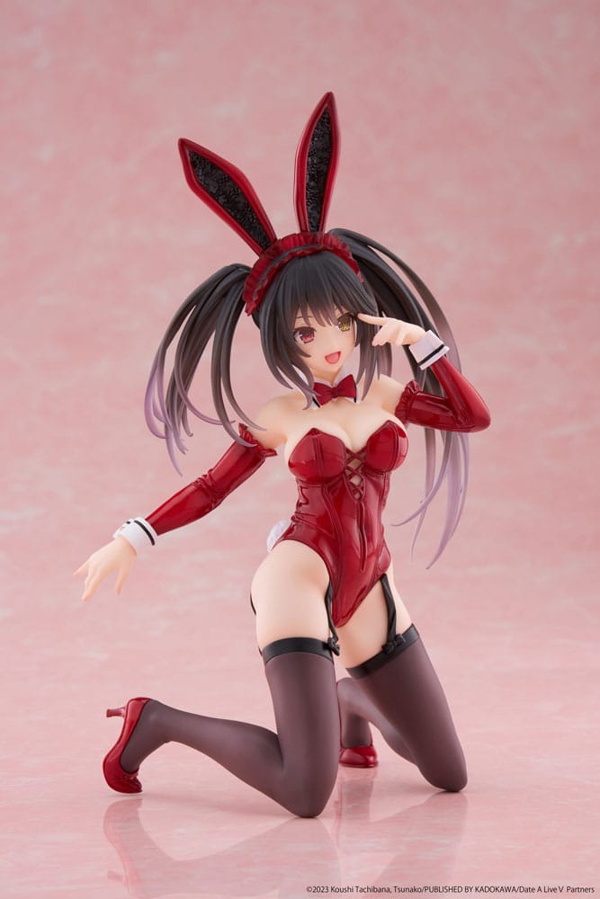 Date A Live V statuette PVC Desktop Cute Figure Kurumi Tokisaki Bunny Ver. 13 cm