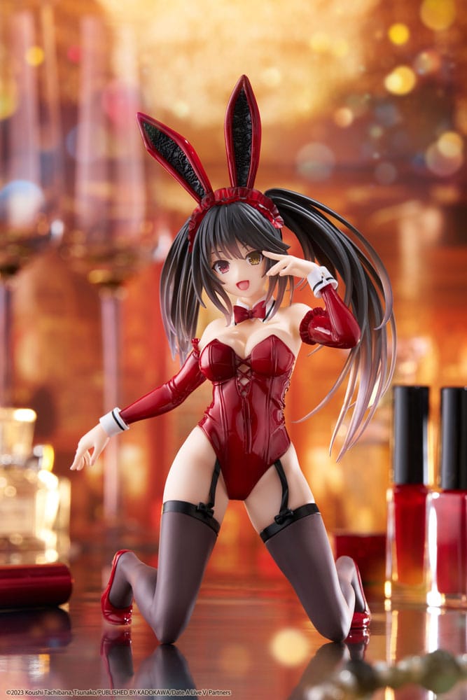 Date A Live V statuette PVC Desktop Cute Figure Kurumi Tokisaki Bunny Ver. 13 cm