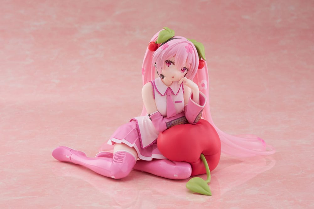 Hatsune Miku statuette PVC Desktop Cute Figure Sakura Miku Cherry Cushion Ver. 13 cm