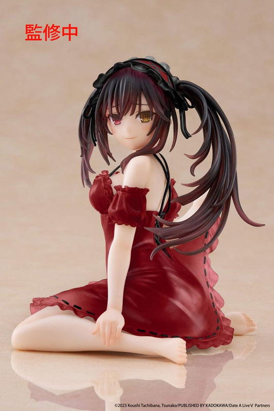 Date A Live V statuette PVC Desktop Cute Figure Kurumi Tokisaki Nightwear Ver. Renewal 13 cm