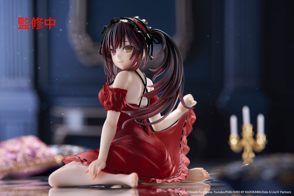 Date A Live V statuette PVC Desktop Cute Figure Kurumi Tokisaki Nightwear Ver. Renewal 13 cm