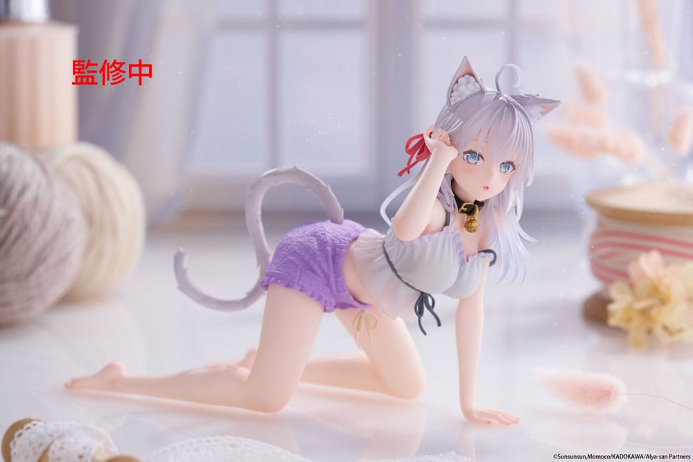 Alya Sometimes Hides Her Feelings in Russian statuette PVC Desktop Cute Figure Alya Cat Ear Roomwear Ver. 13 cm