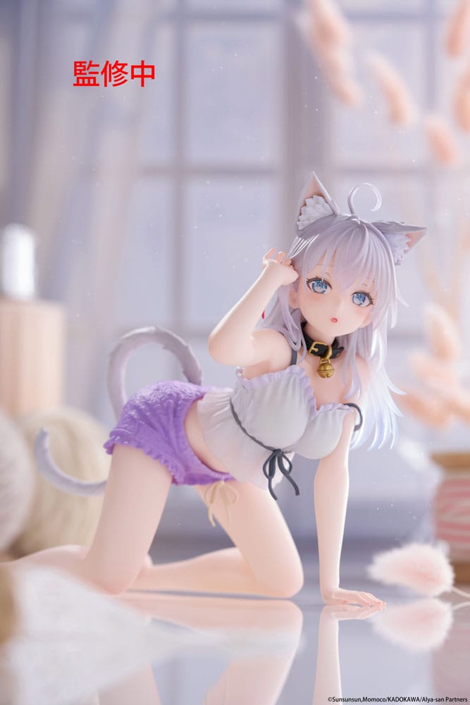 Alya Sometimes Hides Her Feelings in Russian statuette PVC Desktop Cute Figure Alya Cat Ear Roomwear Ver. 13 cm