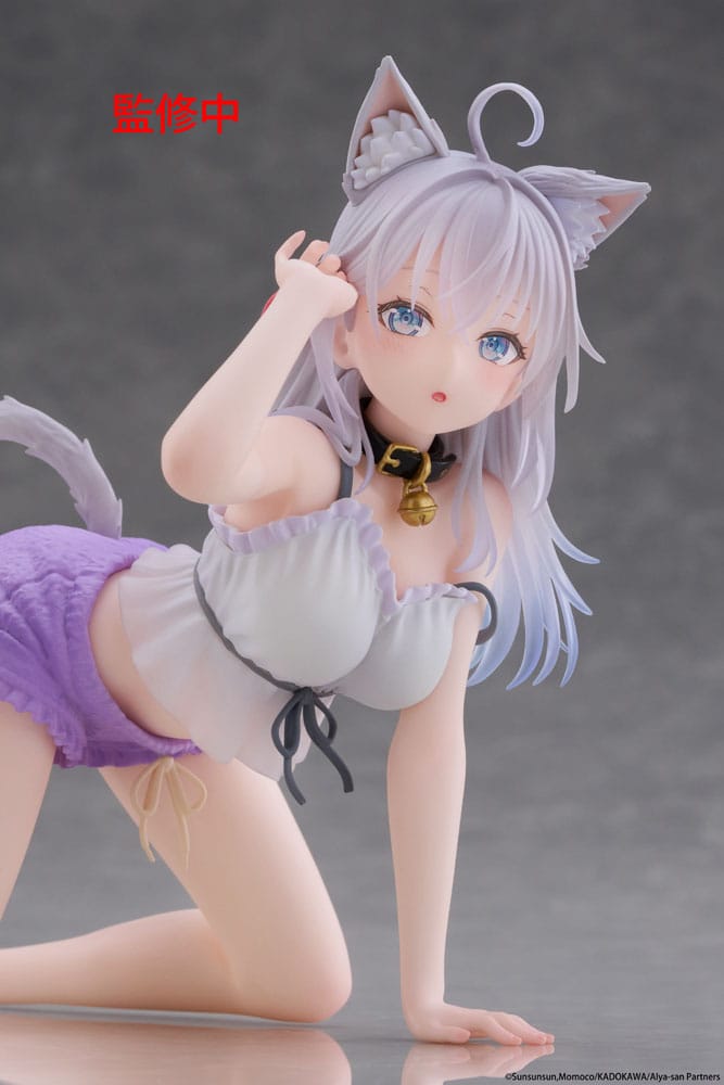 Alya Sometimes Hides Her Feelings in Russian statuette PVC Desktop Cute Figure Alya Cat Ear Roomwear Ver. 13 cm