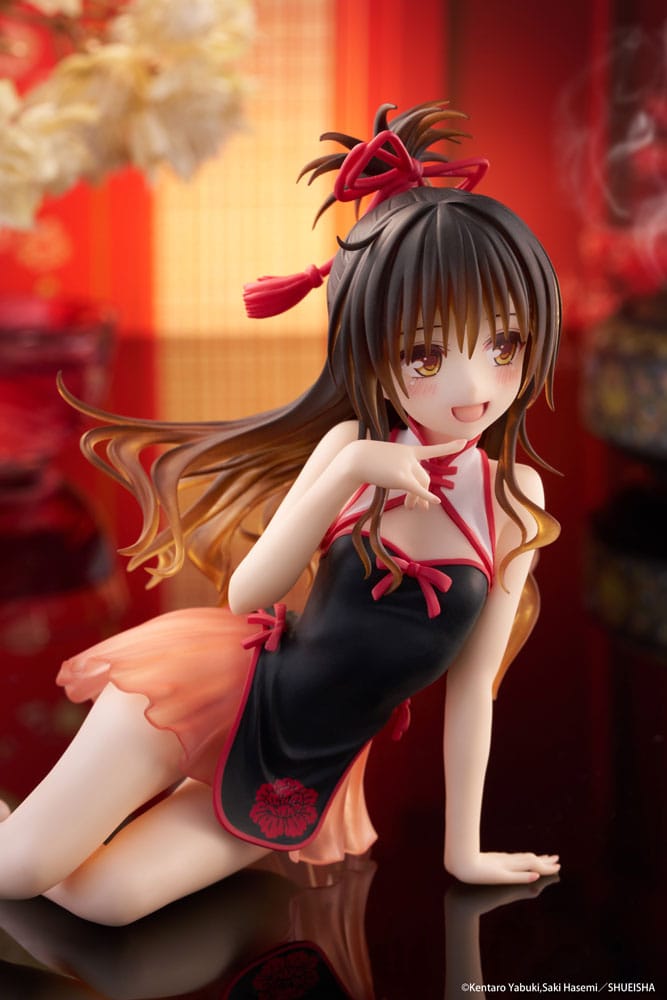 To Love-Ru Darkness statuette PVC Desktop Cute Figure Mikan Yuki Chinese Dress Ver. 13 cm