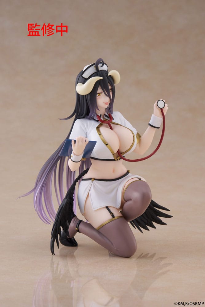 Overlord statuette PVC Desktop Cute Figure Albedo Nurse Ver. Renewal 13 cm