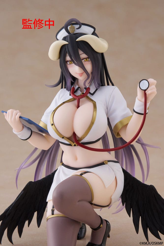 Overlord statuette PVC Desktop Cute Figure Albedo Nurse Ver. Renewal 13 cm