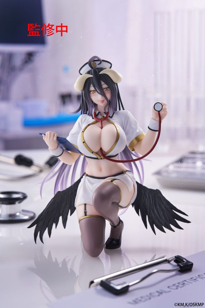 Overlord statuette PVC Desktop Cute Figure Albedo Nurse Ver. Renewal 13 cm