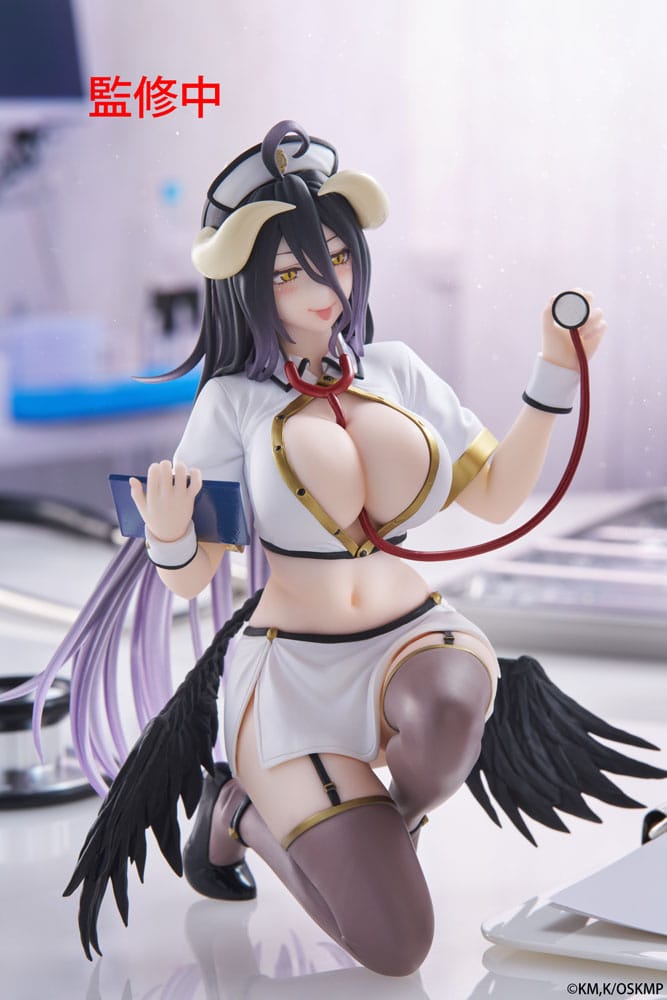Overlord statuette PVC Desktop Cute Figure Albedo Nurse Ver. Renewal 13 cm
