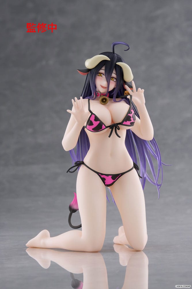 Overlord statuette PVC Desktop Cute Figure Albedo Cow-Print Swimsuit Ver. Renewal 13 cm