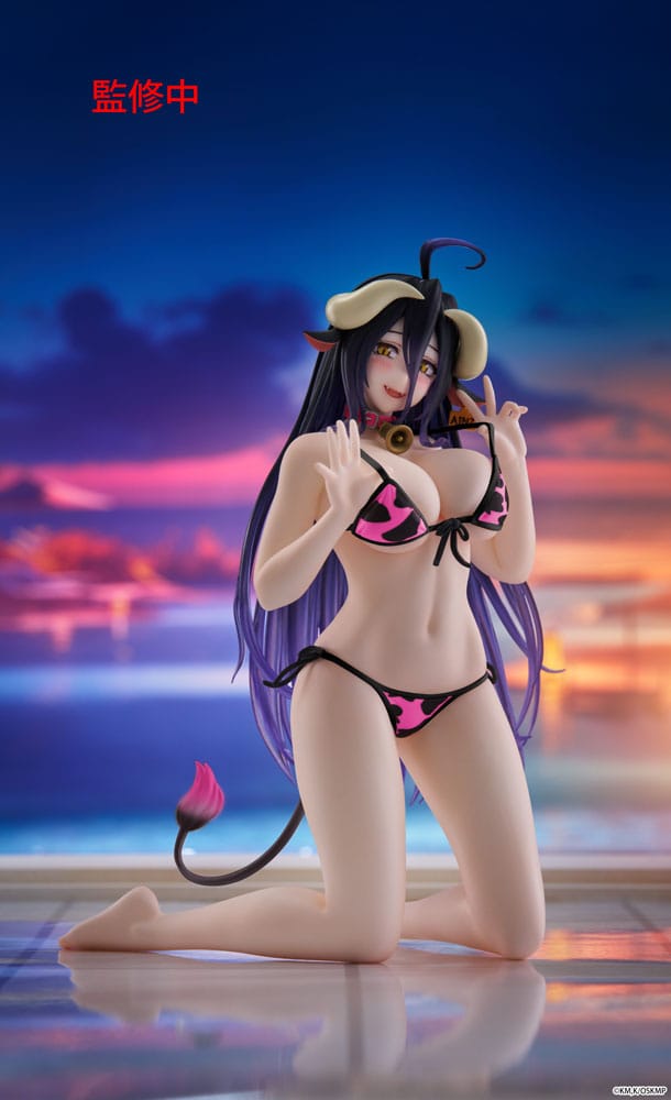 Overlord statuette PVC Desktop Cute Figure Albedo Cow-Print Swimsuit Ver. Renewal 13 cm