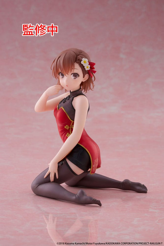 A Certain Scientific Railgun statuette PVC Desktop Cute Figure Mikoto Misaka Chinese Dress Ver. 13 cm
