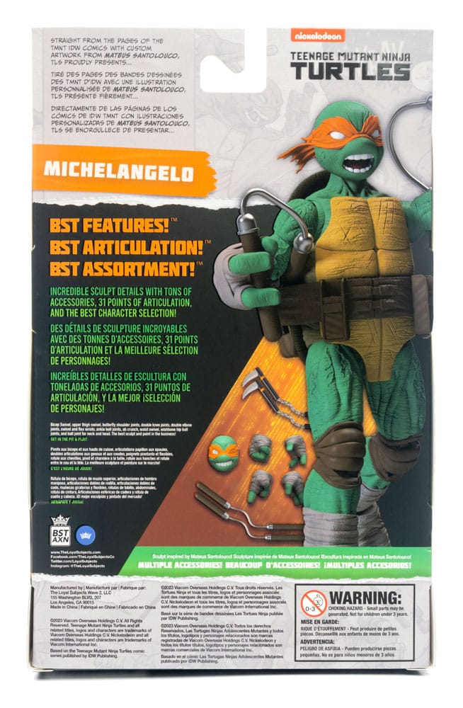 Tortues Ninja figurine BST AXN Michelangelo (IDW Comics) 13 cm