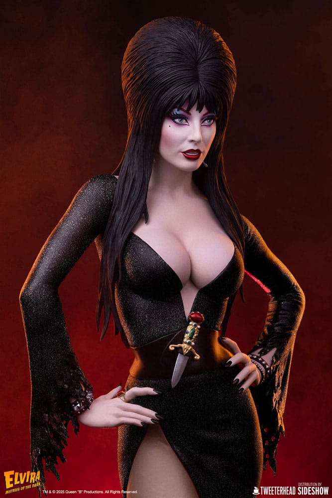 Elvira: Mistress of the Dark statuette 1/4 Elvira (Black Glitter Dress) 48 cm