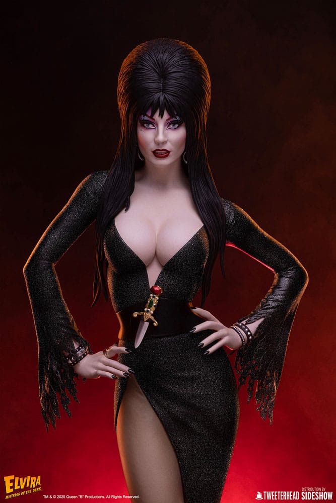 Elvira: Mistress of the Dark statuette 1/4 Elvira (Black Glitter Dress) 48 cm