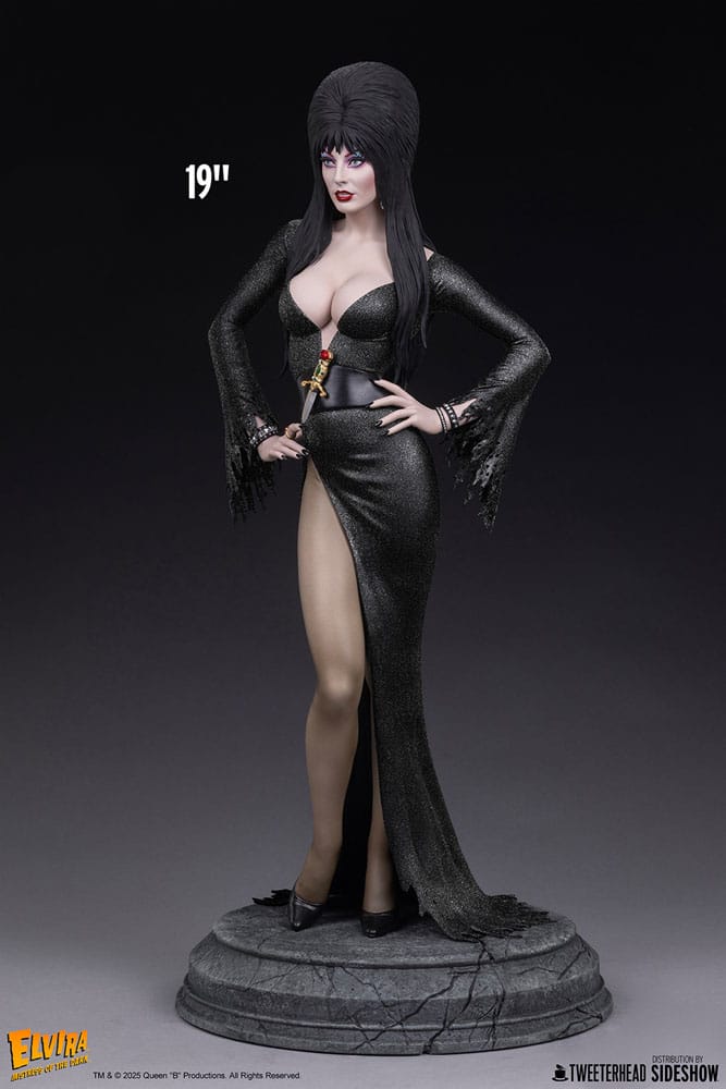 Elvira: Mistress of the Dark statuette 1/4 Elvira (Black Glitter Dress) 48 cm