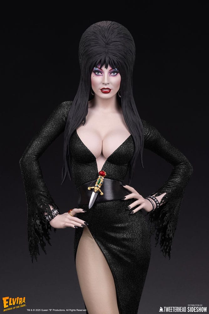 Elvira: Mistress of the Dark statuette 1/4 Elvira (Black Glitter Dress) 48 cm