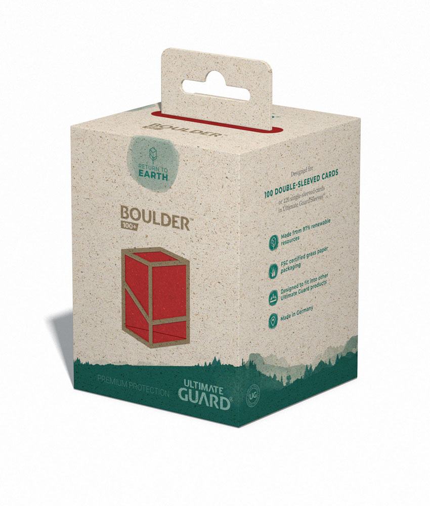 Ultimate Guard Return To Earth Boulder Deck Case 100+ taille standard Rouge
