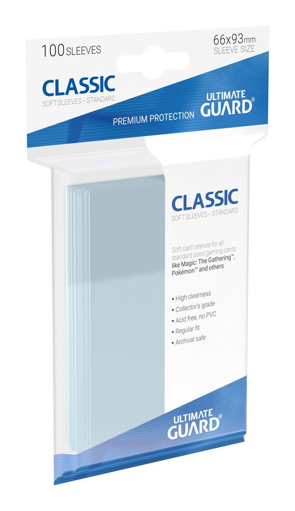 Ultimate Guard 100 pochettes Classic Soft Sleeves taille standard Transparent