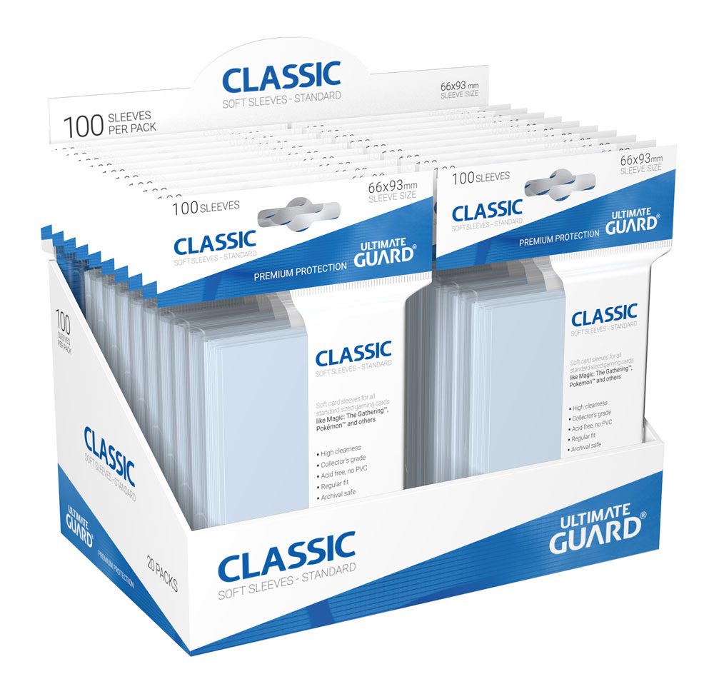 Ultimate Guard 100 pochettes Classic Soft Sleeves taille standard Transparent