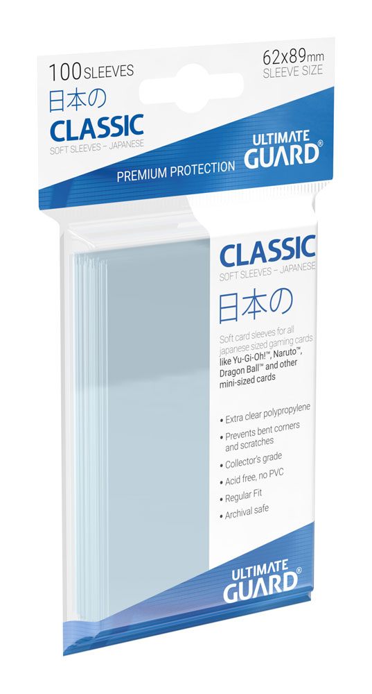 Ultimate Guard 100 pochettes Classic Soft Sleeves format japonais Transparent
