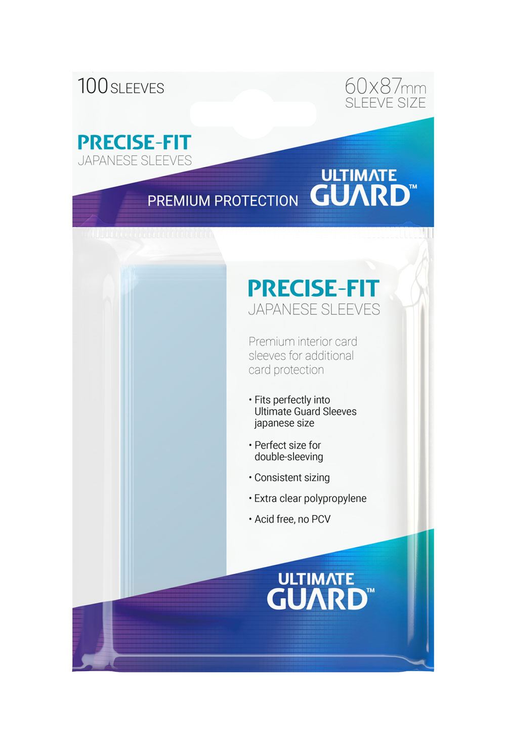 Ultimate Guard 100 pochettes Precise-Fit Sleeves format japonais Transparent