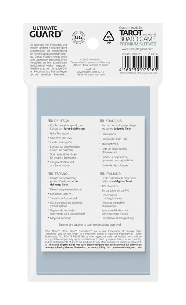 Ultimate Guard 50 pochettes Premium Soft Sleeves jeu de Tarot