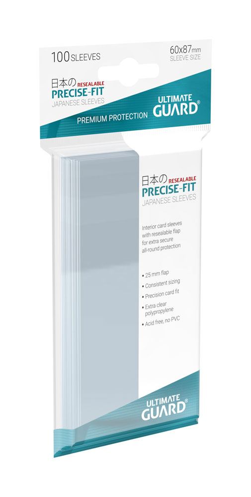 Ultimate Guard 100 pochettes refermables Precise-Fit Sleeves format japonais Transparent