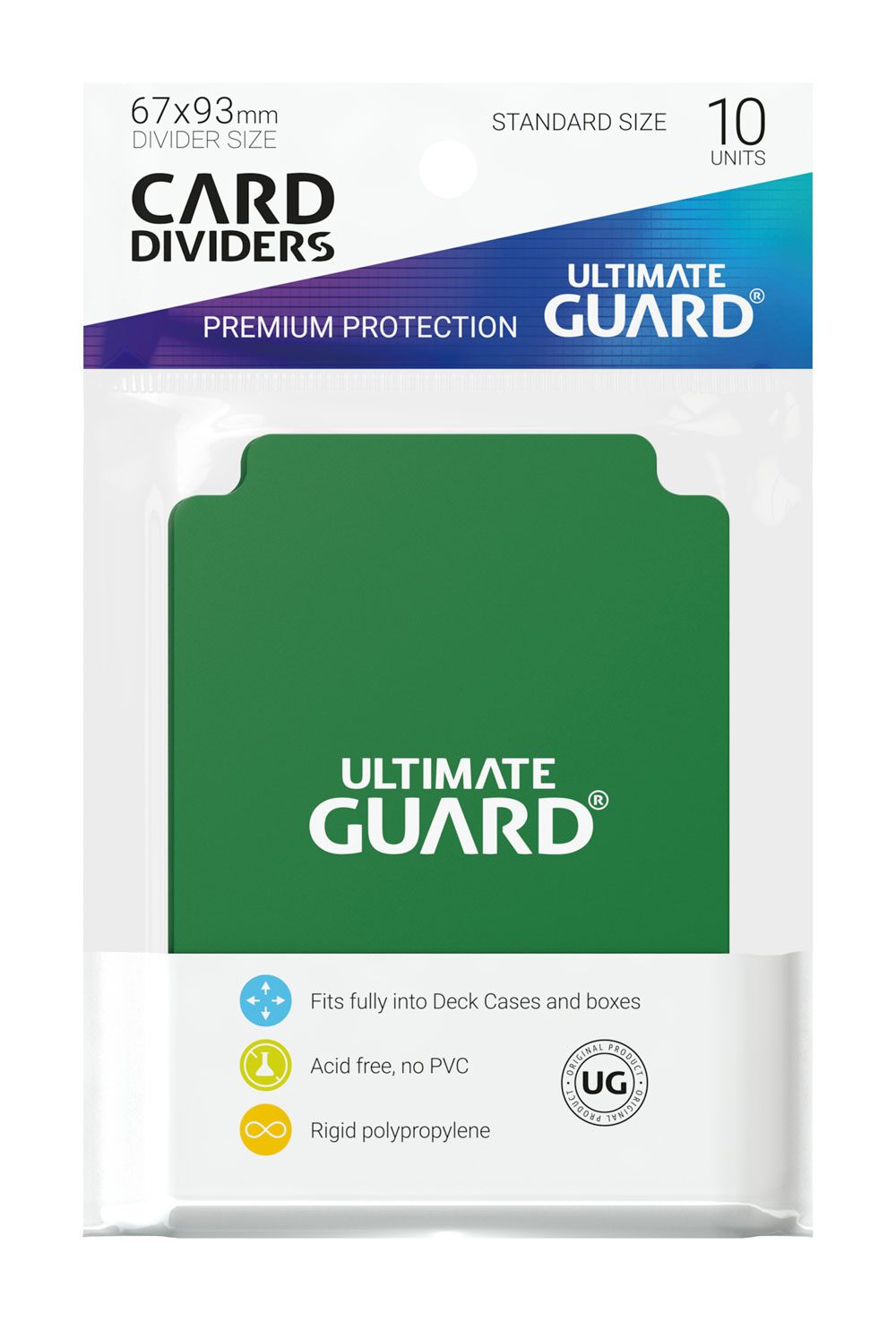 Ultimate Guard 10 intercalaires pour cartes Card Dividers taille standard Vert