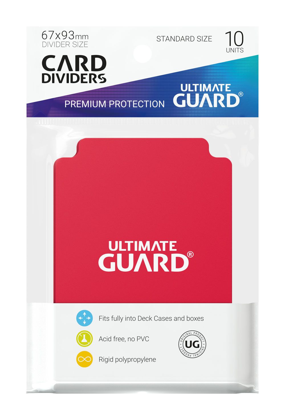 Ultimate Guard 10 intercalaires pour cartes Card Dividers taille standard Rouge