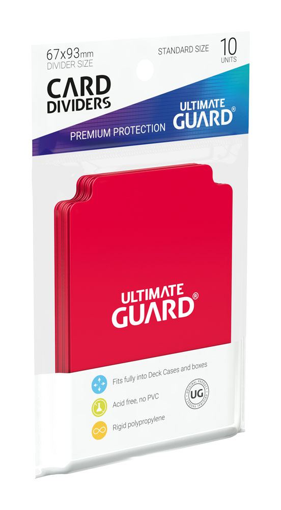 Ultimate Guard 10 intercalaires pour cartes Card Dividers taille standard Rouge