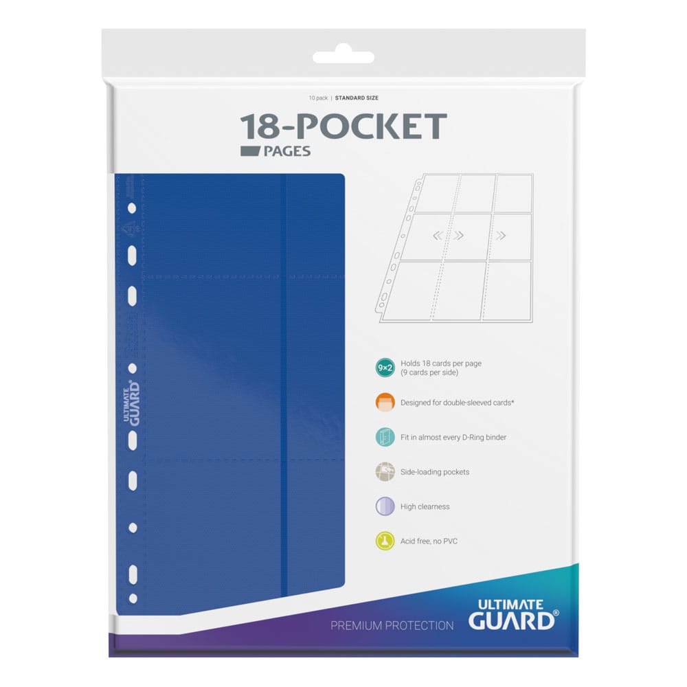 Ultimate Guard 18-Pocket Pages Side-Loading Bleu (10)