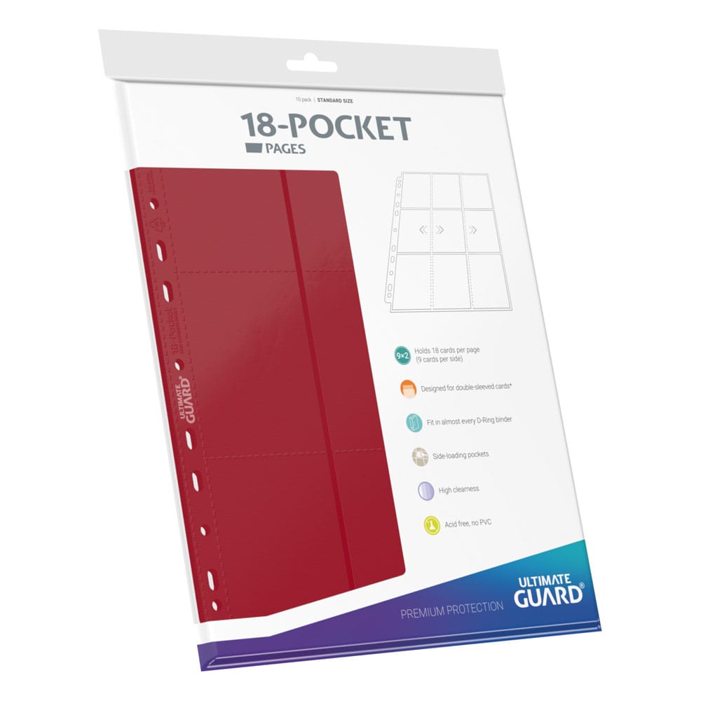 Ultimate Guard 18-Pocket Pages Side-Loading Rouge (10)