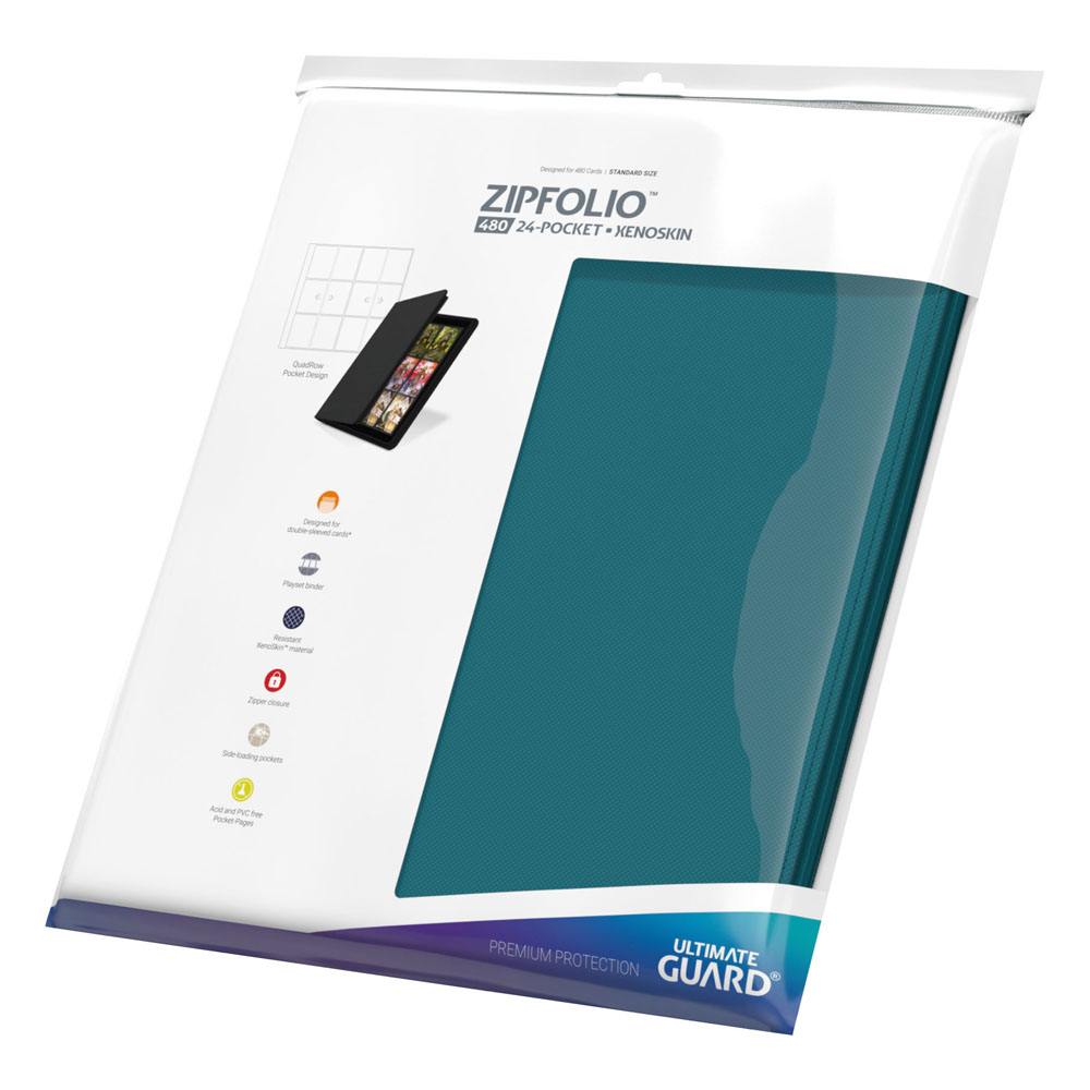 Ultimate Guard Zipfolio 480 - 24-Pocket XenoSkin (Quadrow) - Bleu Pétrole