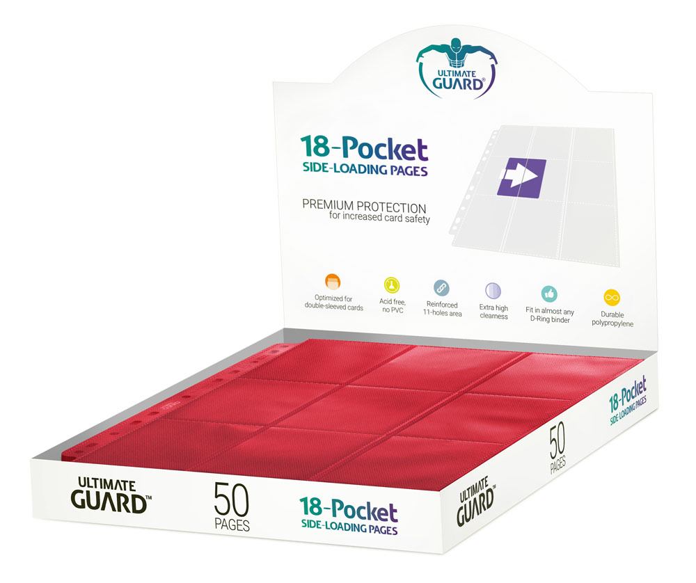 Ultimate Guard 18-Pocket Pages Side-Loading Rouge (50)