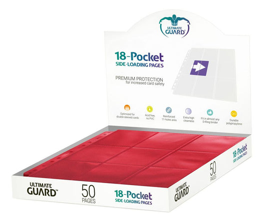 Ultimate Guard 18-Pocket Pages Side-Loading Rouge (50)