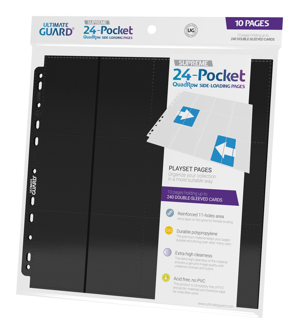 Ultimate Guard 24-Pocket QuadRow Pages Side-Loading Noir (10)