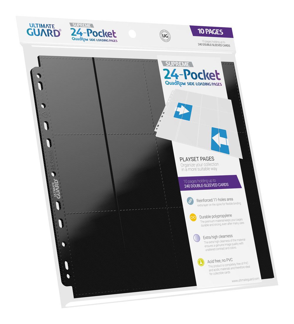 Ultimate Guard 24-Pocket QuadRow Pages Side-Loading Noir (10)