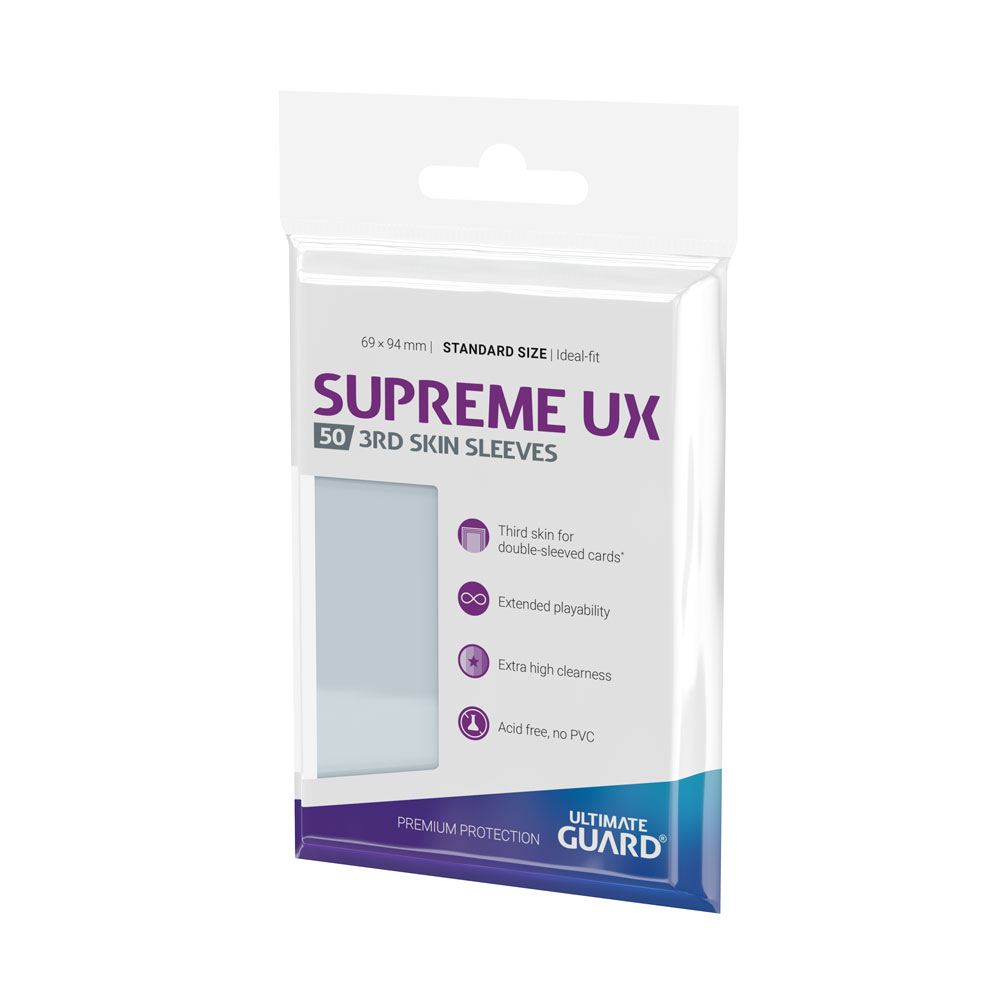 Ultimate Guard 50 pochettes Supreme UX 3rd Skin Sleeves taille standard Transparent