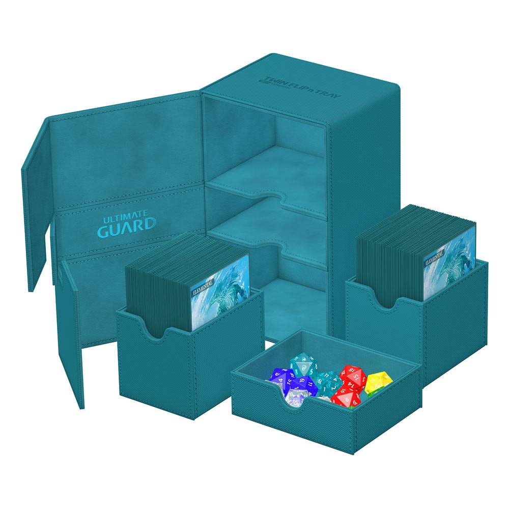 Ultimate Guard Twin Flip`n`Tray 160+ XenoSkin Monocolor Bleu Pétrole